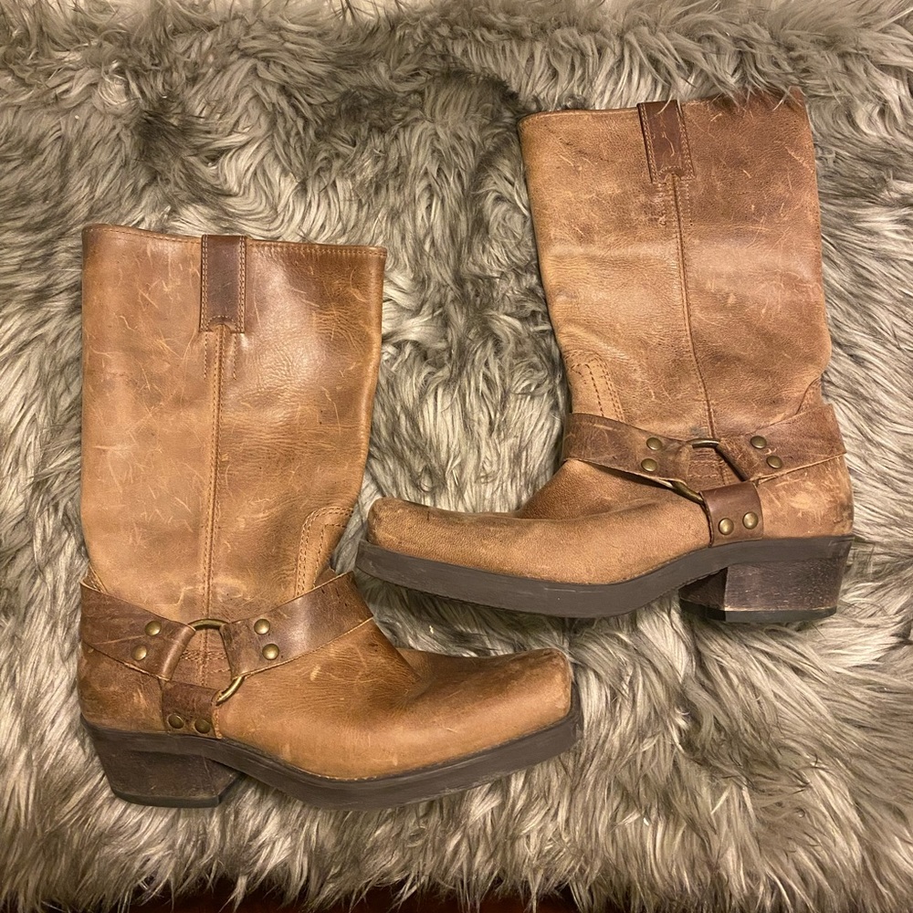 Vintage KJ Long Life Harness Square Toe Boot